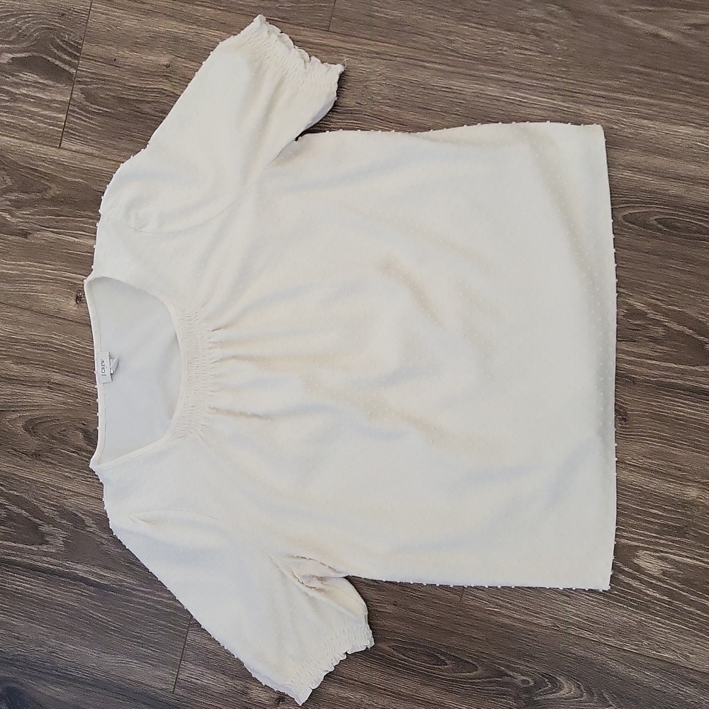 J. Crew cream color eyelet short sleeve top